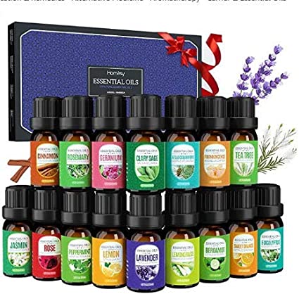 An assorted essential oil set