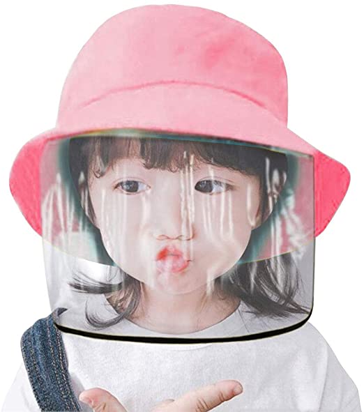 Child wearing pink protective hat