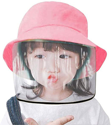 Child wearing pink protective hat
