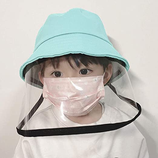 Child wearing blue protective hat